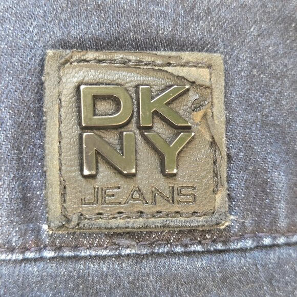 DKNY Size 14 Womens' Denim Blue Jeans Straight Leg Zip Front Pockets Dark Wash - Picture 8 of 12